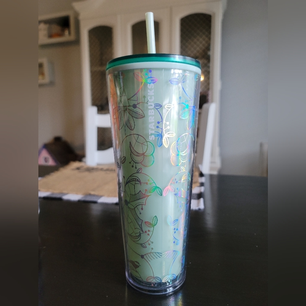 Starbucks iridescent acrylic Tumbler with Straw